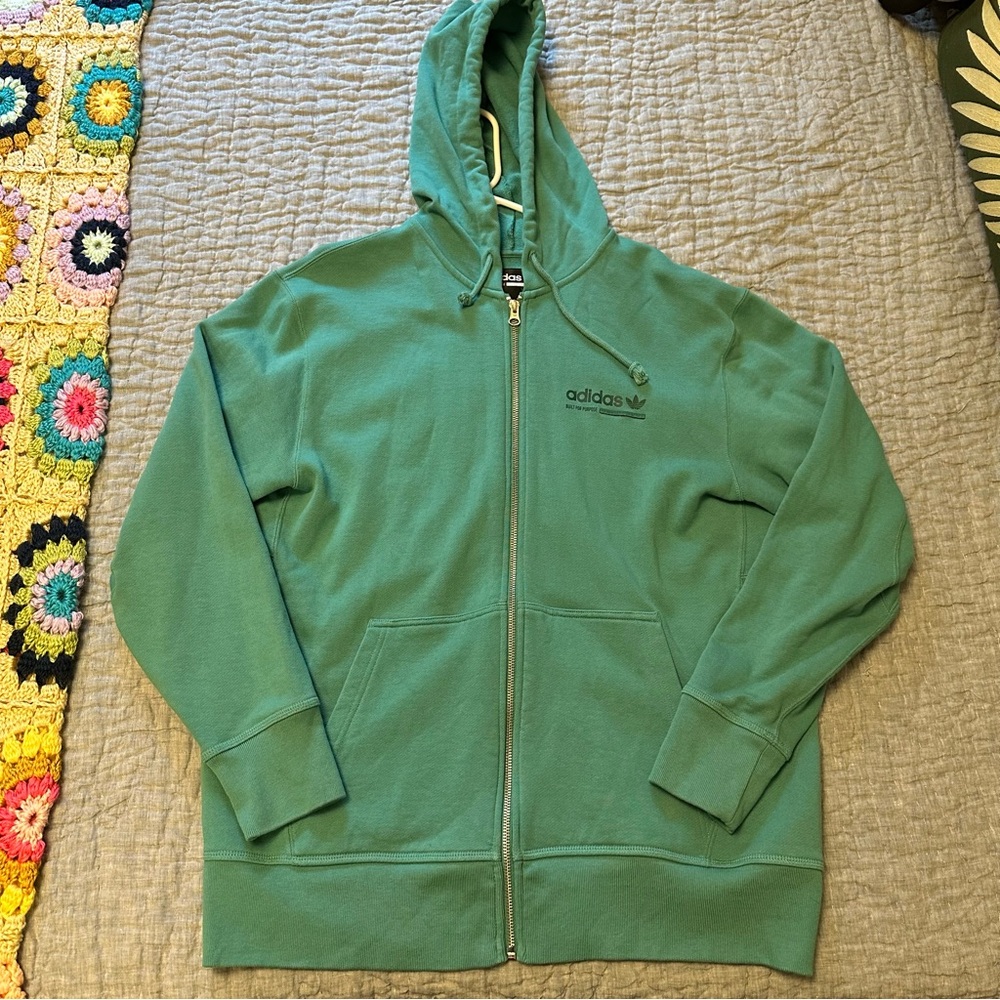 Men’s Adidas Teal Full-Zip Hoodie Sz medium